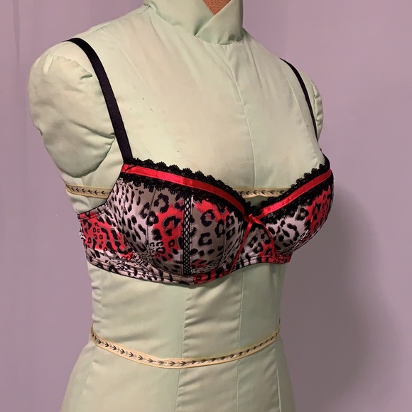 CANDIE’S Black & Red Print Push-up Bra - Picture 1 of 14